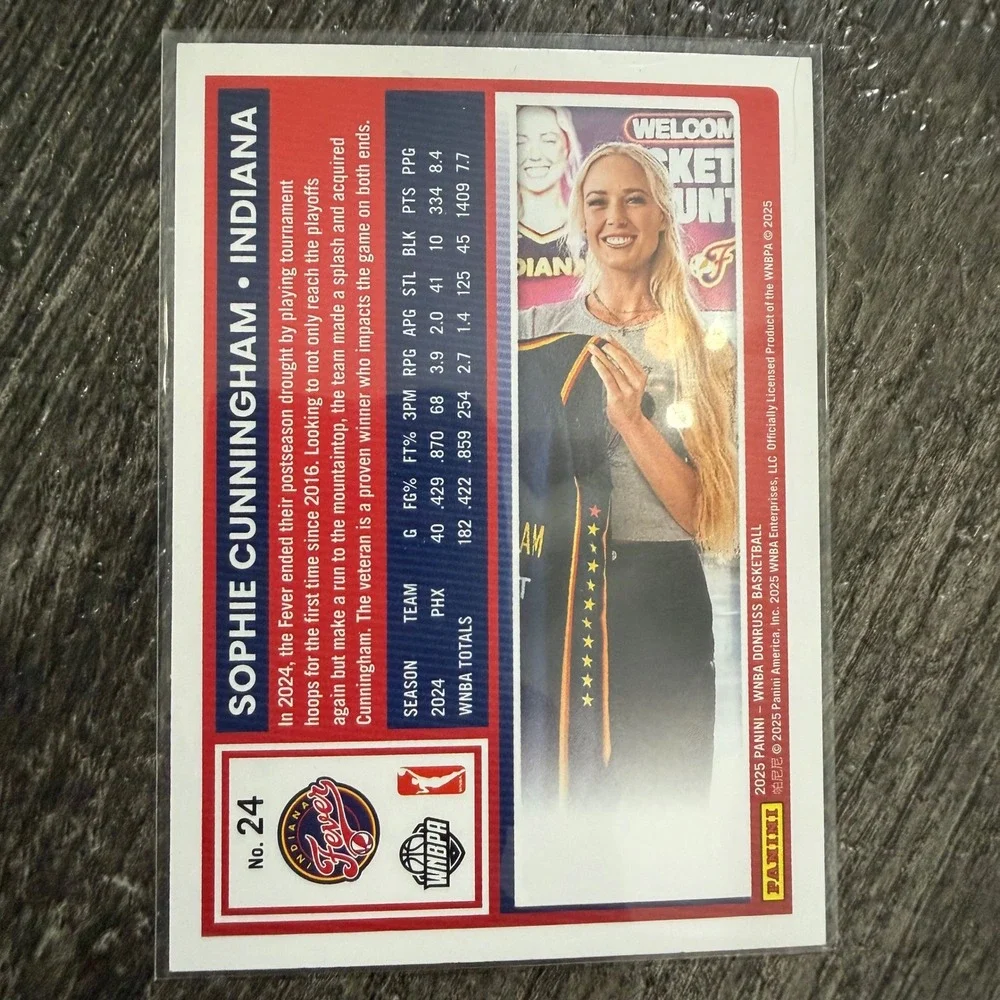 Panini Donruss Basketball Card Sophie Cunningham Indiana Fever #24 WNBA 2025